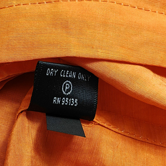 Lafayette 148 Belted Full Zip Front Jacket Size 10 Orange Linen Cupro Pockets - Picture 11 of 11